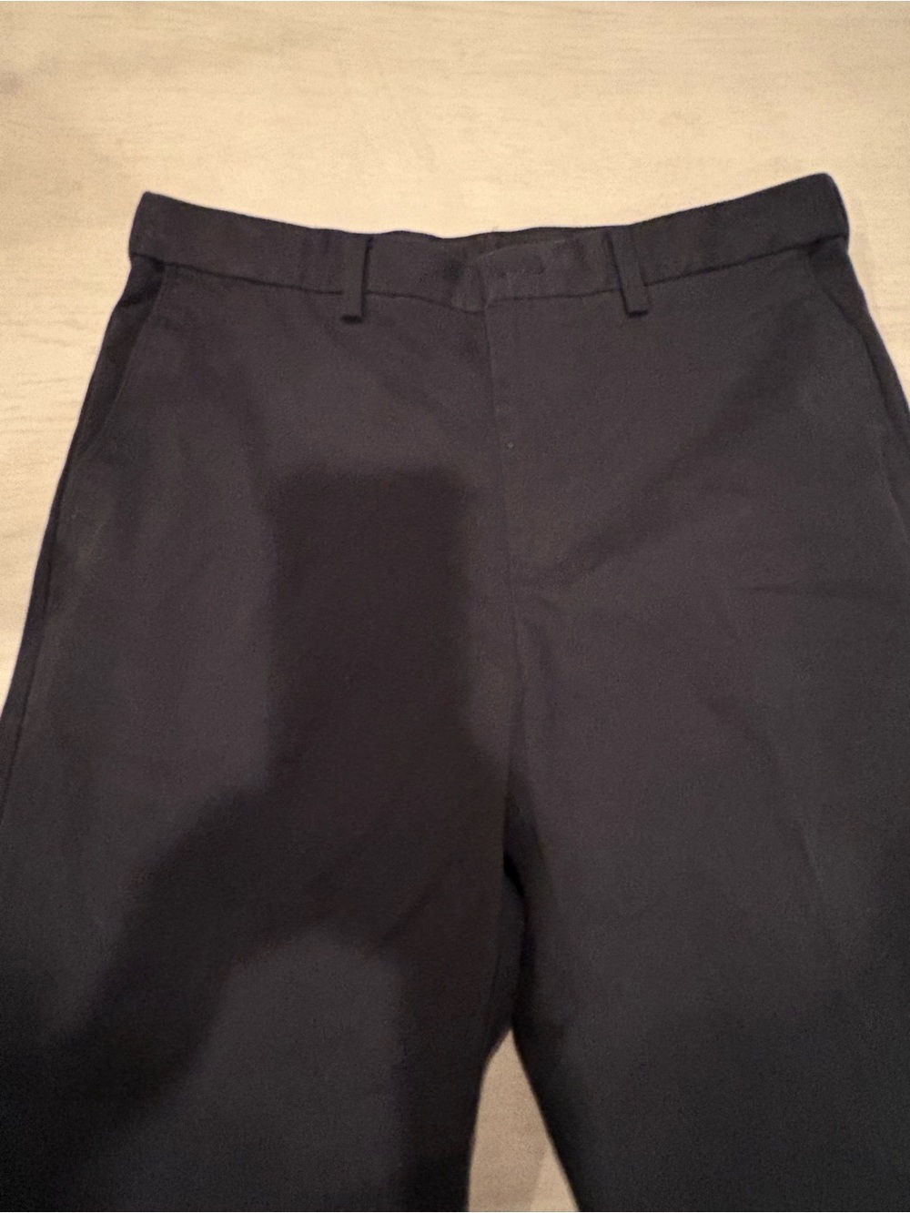 Savane Black Men's Flat-Front Pants
